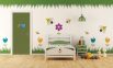 Blank painted green in a child's bedroom