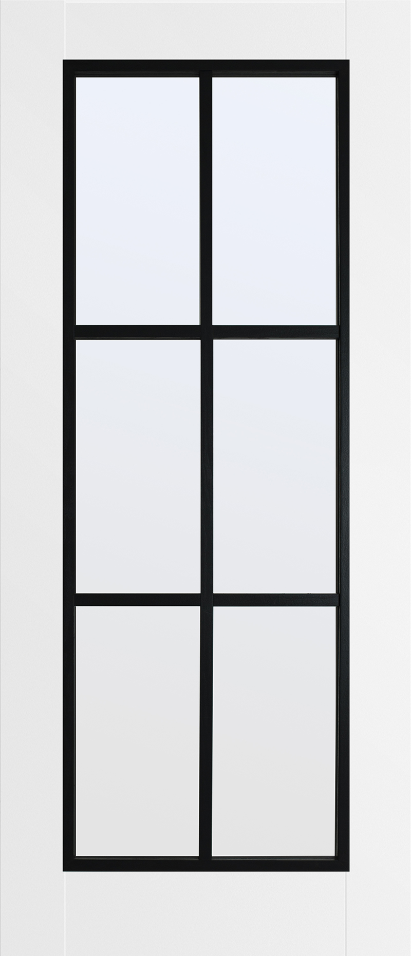 6 Lite Luxury Laminate Black on White Clear Glass - Doras Doors - Door ...